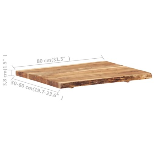 Table Top Solid Acacia Wood 80x(50-60)x3.8 cm - Image 3