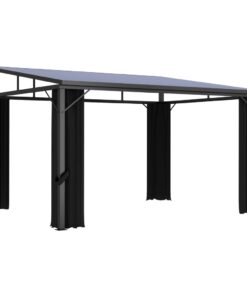 vidaXL Gazebo with Curtain 405x294x244 cm Anthracite