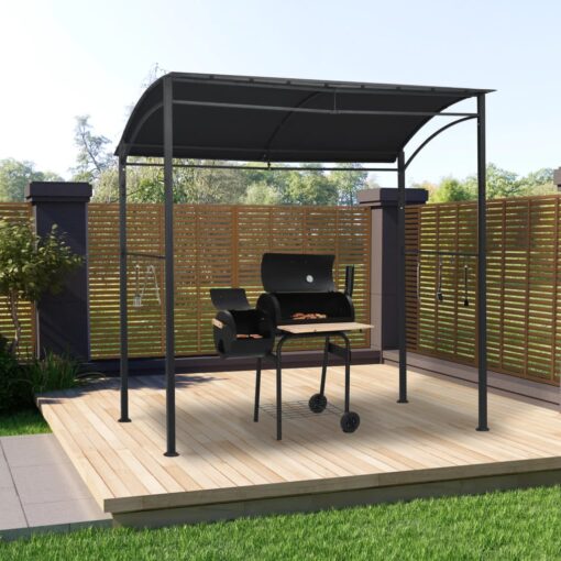 vidaXL BBQ Gazebo 215x150x220 cm Anthracite Steel