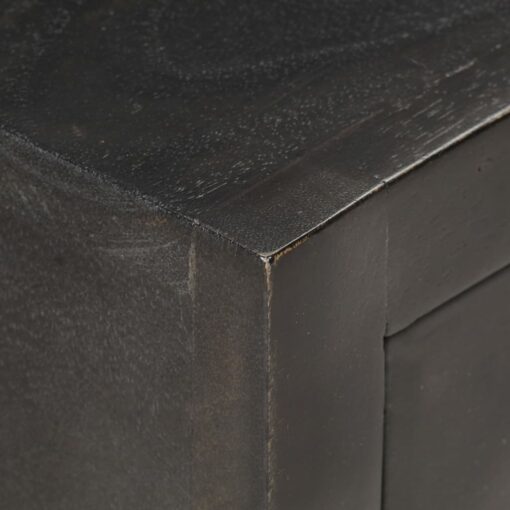 vidaXL Bedside Cabinet Black and Gold 40x30x50 cm Solid Mango Wood - Image 3