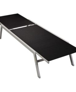 vidaXL Sun Lounger Steel and Textilene Black
