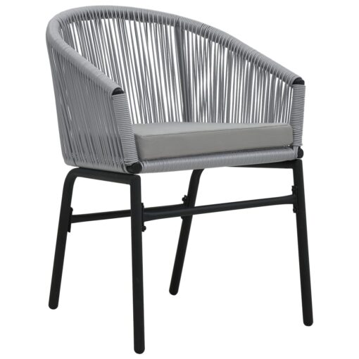  3 Piece Bistro Set with Cushions PE Rattan Anthracite - Image 3