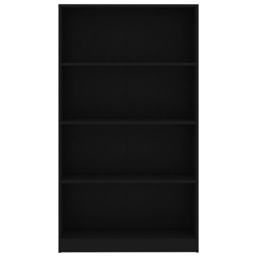 4-Tier Book Cabinet Black 80x24x142 cm Engineered Wood - Image 2
