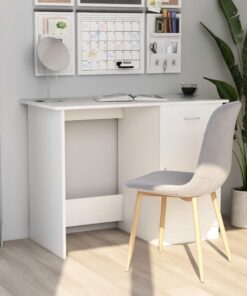 vidaXL Desk White 100x50x76 cm Engineered Wood