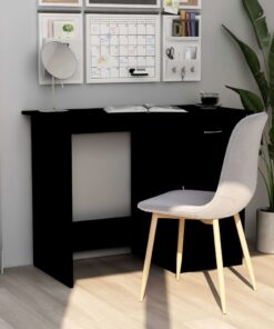 vidaXL Desk Black 100x50x76 cm Engineered Wood