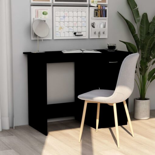 vidaXL Desk Black 100x50x76 cm Engineered Wood