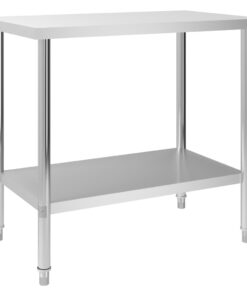 vidaXL Kitchen Work Table 100x60x85 cm Stainless Steel