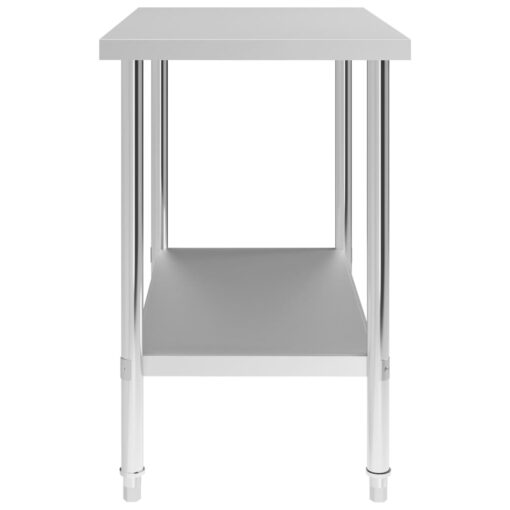 vidaXL Kitchen Work Table 100x60x85 cm Stainless Steel - Image 2