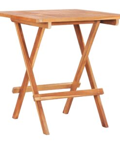 vidaXL Folding Bistro Table 60x60x65 cm Solid Teak Wood