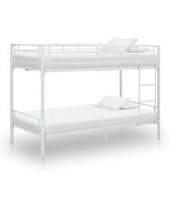 vidaXL Bunk Bed without Mattress White Metal 90x200cm