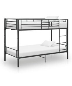 vidaXL Bunk Bed without Mattress Black Metal 90x200cm