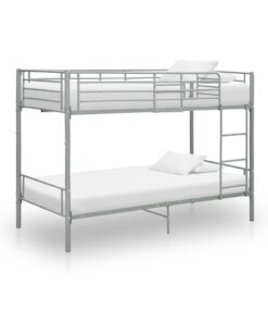 vidaXL Bunk Bed without Mattress Grey Metal 90x200 cm