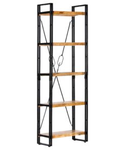 vidaXL 5-Tier Bookcase 60x30x180 cm Solid Mango Wood