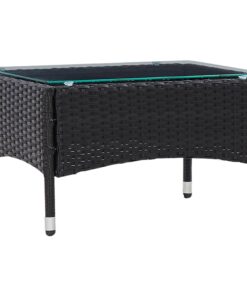 vidaXL Coffee Table Black 60x40x36 cm Poly Rattan