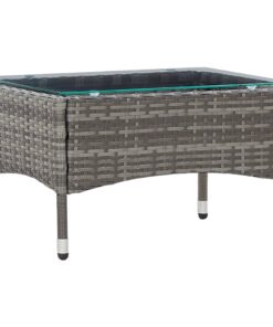 vidaXL Coffee Table Grey 60x40x36 cm Poly Rattan