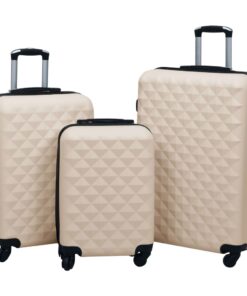 vidaXL Hardcase Trolley Set 3 pcs Gold ABS