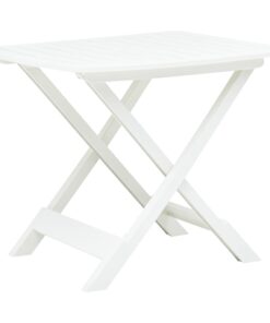 vidaXL Folding Garden Table White 79x72x70 cm Plastic