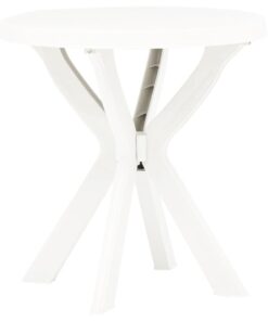 vidaXL Bistro Table White Ø70 cm Plastic