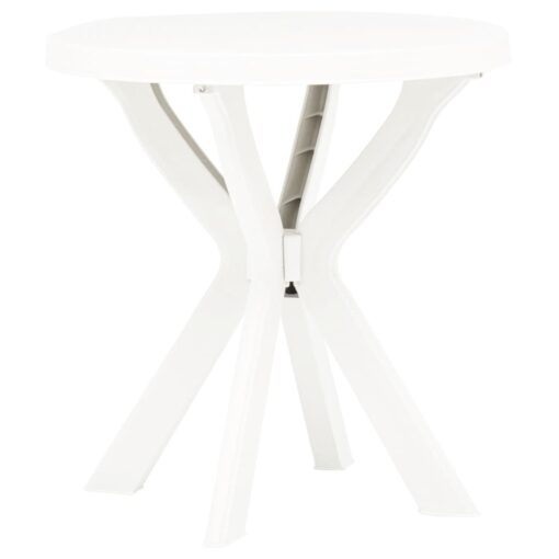 vidaXL Bistro Table White Ø70 cm Plastic