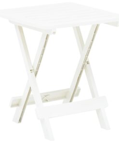 vidaXL Folding Garden Table White 45x43x50 cm Plastic