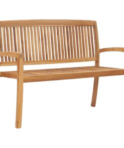 vidaXL 2-Seater Stacking Garden Bench 128.5 cm Solid Teak Wood