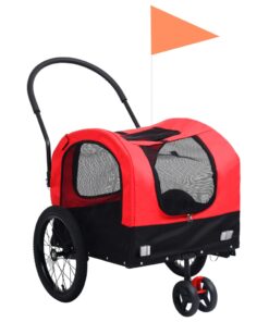 vidaXL 2-in-1 Pet Bike Trailer & Jogging Stroller Red and Black