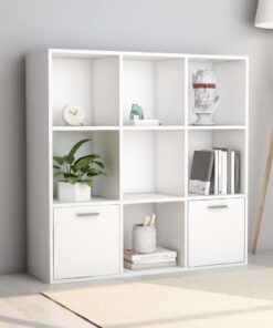 vidaXL Book Cabinet White 98x30x98 cm Engineered Wood