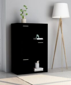 vidaXL Storage Cabinet Black 60x29.5x90 cm Engineered Wood