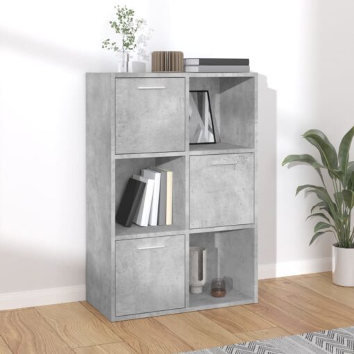 vidaXL Storage Cabinet Concrete Grey 60x29.5x90 cm Engineered Wood