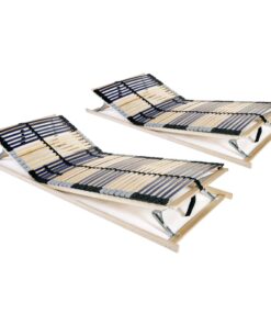 vidaXL Slatted Bed Bases without Mattress 2 pcs with 42 Slats 90x200 cm