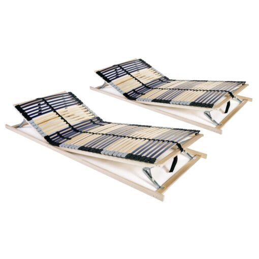 vidaXL Slatted Bed Bases without Mattress 2 pcs with 42 Slats 90x200 cm