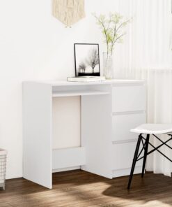 vidaXL Desk White 90x45x76 cm Engineered Wood