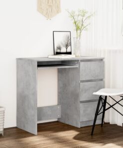 vidaXL Desk Concrete Grey 90x45x76 cm Engineered Wood