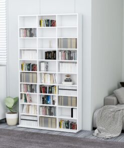 vidaXL CD Cabinet White 102x16x177.5 cm Engineered Wood