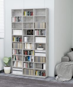 vidaXL CD Cabinet Concrete Grey 102x16x177.5 cm Engineered Wood