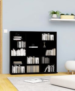 vidaXL CD Cabinet Black 102x23x89.5 cm Engineered Wood