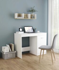 vidaXL Desk White 100x50x76 cm Engineered Wood