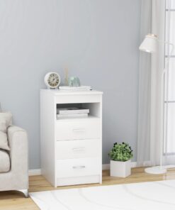 vidaXL Drawer Cabinet White 40x50x76 cm Engineered Wood