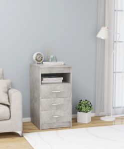 vidaXL Drawer Cabinet Concrete Grey 40x50x76 cm Engineered Wood