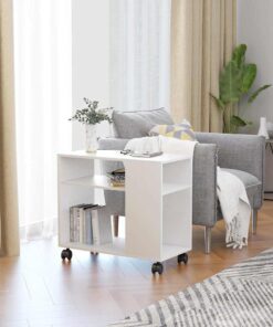 vidaXL Side Table White 70x35x55 cm Engineered Wood