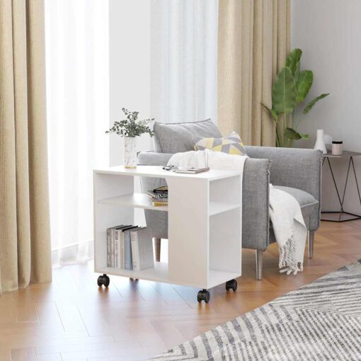 vidaXL Side Table White 70x35x55 cm Engineered Wood