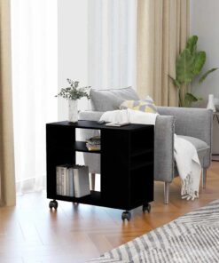 vidaXL Side Table Black 70x35x55 cm Engineered Wood