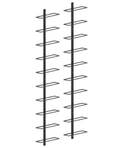 vidaXL Wall-mounted Wine Racks for 20 Bottles 2 pcs Black Metal