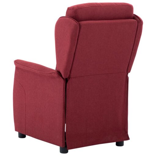 Recliner Chair Wine Red Fabric - Image 3