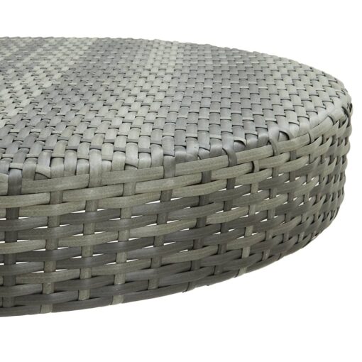 vidaXL Garden Table Grey 75.5x106 cm Poly Rattan - Image 2
