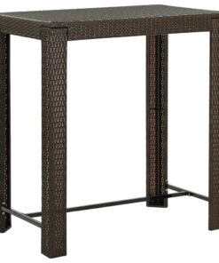 vidaXL Garden Bar Table Brown 100x60.5x110.5 cm Poly Rattan