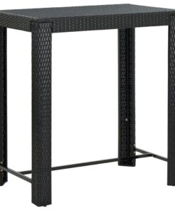 vidaXL Garden Bar Table Black 100x60.5x110.5 cm Poly Rattan