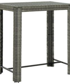 vidaXL Garden Bar Table Grey 100x60.5x110.5 cm Poly Rattan