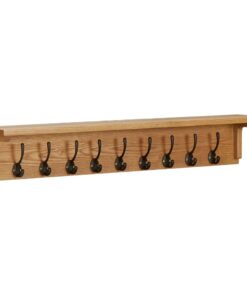 vidaXL Coat Rack 90x16x16 cm Solid Oak Wood