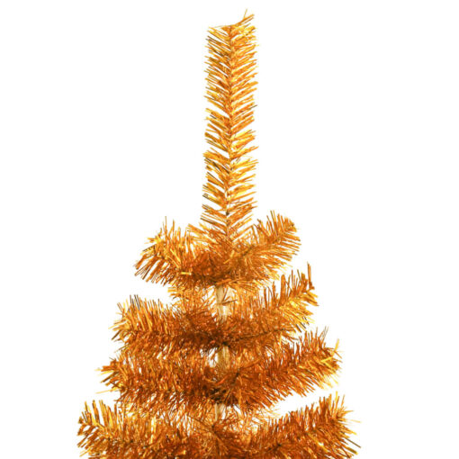 vidaXL Artificial Christmas Tree with Stand Gold 150 cm PET - Image 2